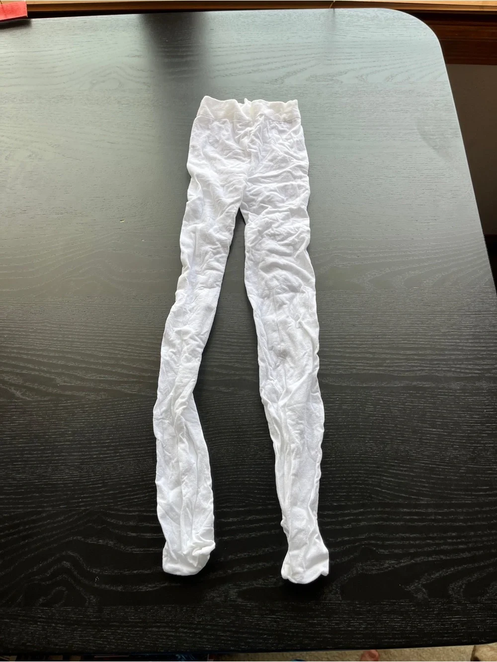 White Soft Knit Stretch Footed Tights Stockings Layering Basic Solid Color